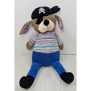 Maison Chic Pirate Puppy Dog Plush Large 18-19" striped ribbed blue brown